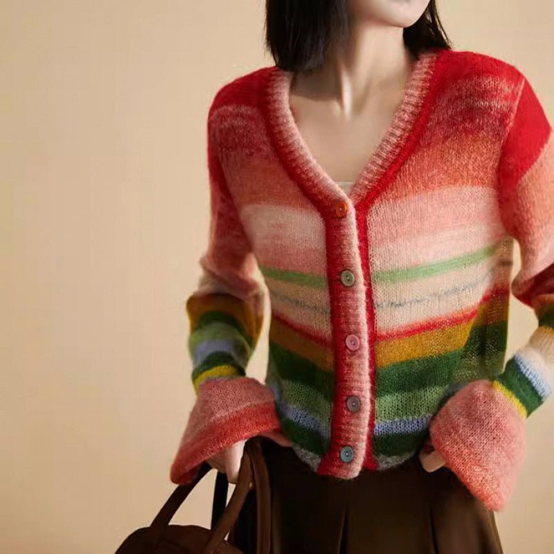 Alessia Romano Rainbow Knitted Cardigan