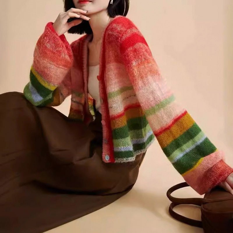 Alessia Romano Rainbow Knitted Cardigan