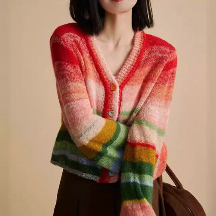 Alessia Romano Rainbow Knitted Cardigan