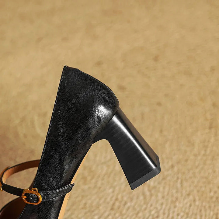 Alessia Romano Leather Mary Jane Heels