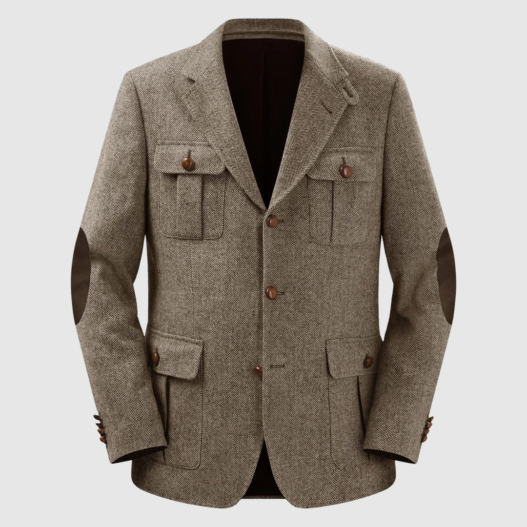 Alexander Heliot Herringbone Tailored Blazer