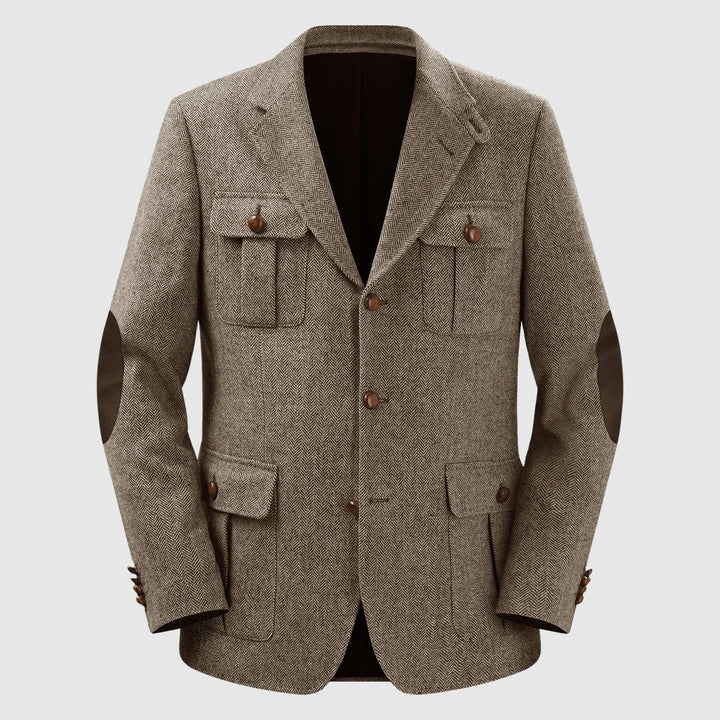 Alexander Heliot Herringbone Tailored Blazer