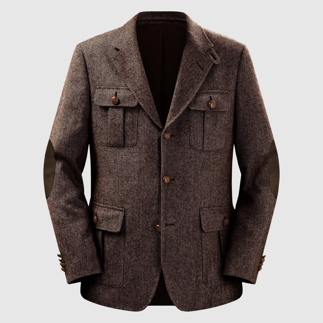 Alexander Heliot Herringbone Tailored Blazer