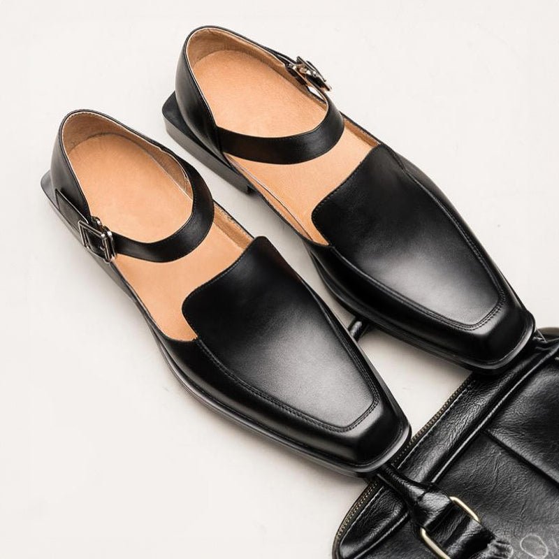 Davide Costa Black Leather Sandals