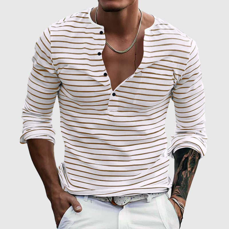Davide Costa Striped Henley Shirt