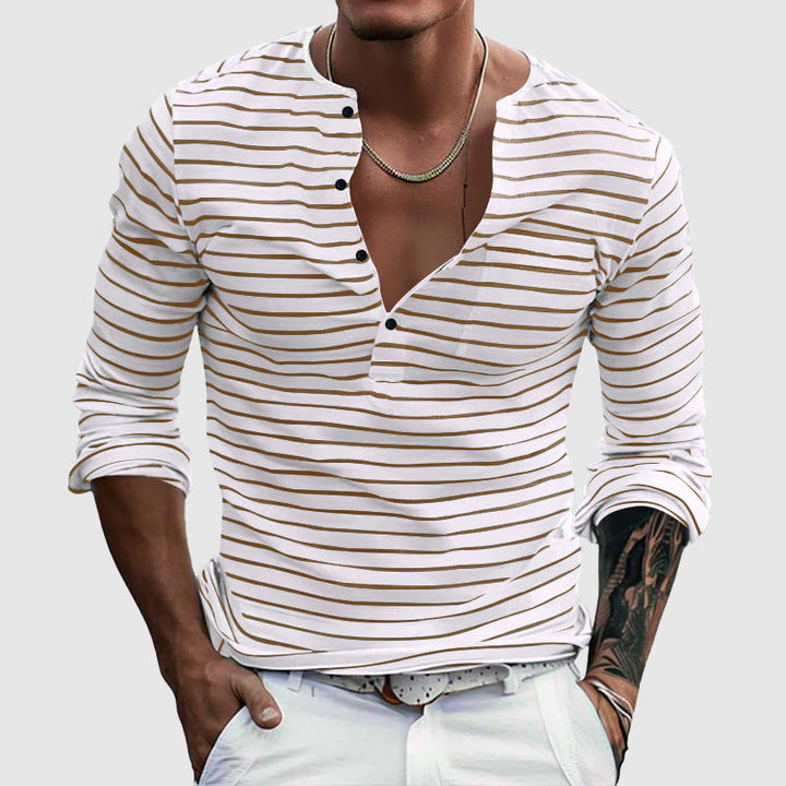 Davide Costa Striped Henley Shirt