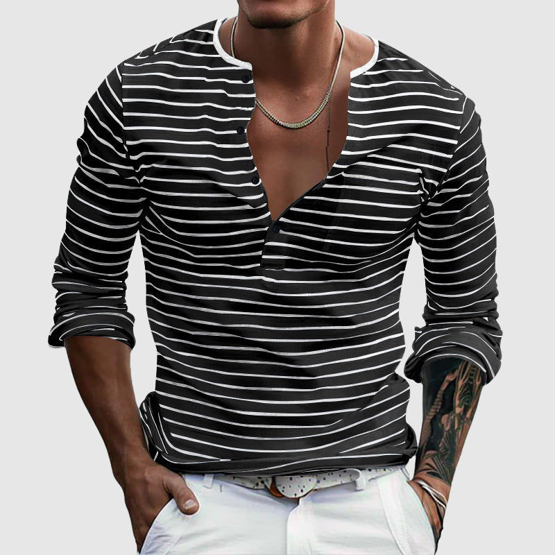 Davide Costa Striped Henley Shirt