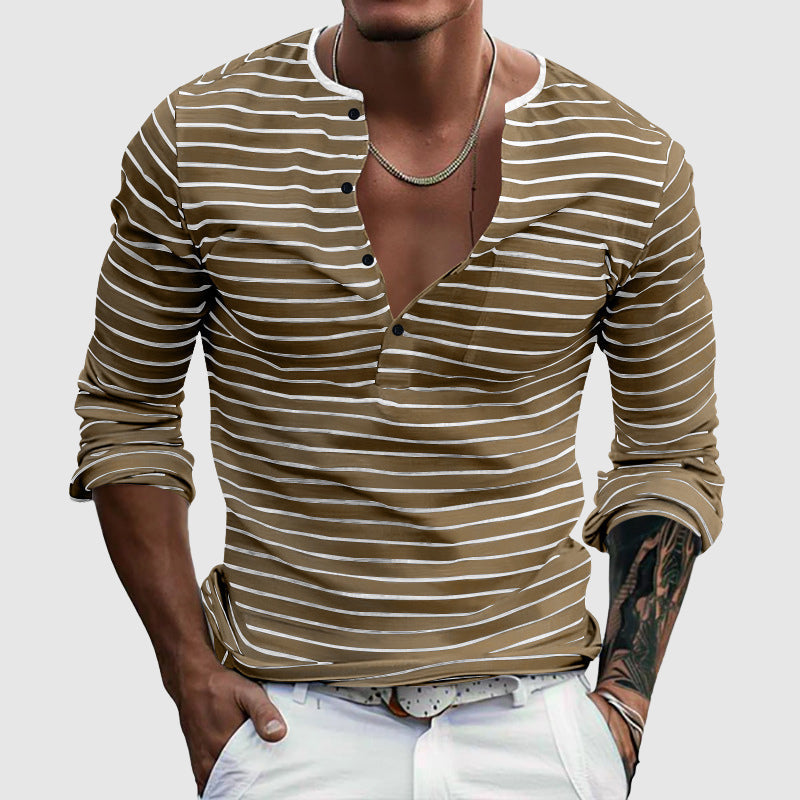 Davide Costa Striped Henley Shirt