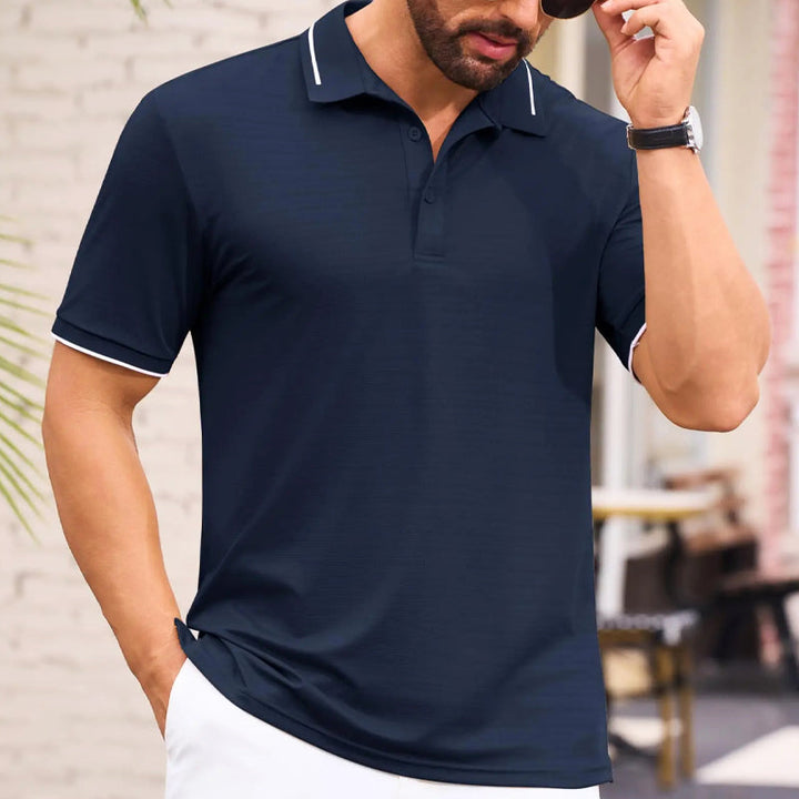Davide Costa Athletic Jacquard Golf Polo Shirt