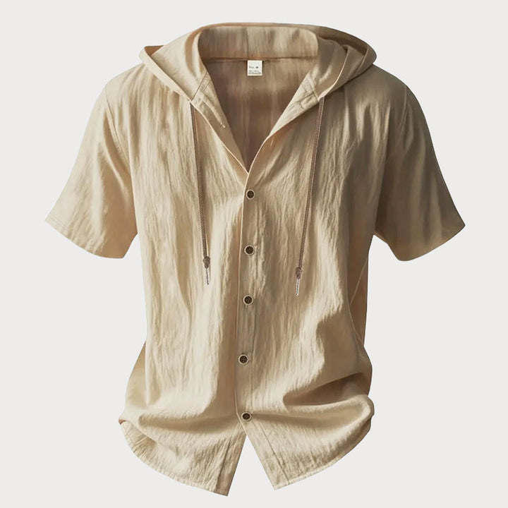 Davide Costa Linen Casual Hooded Shirt