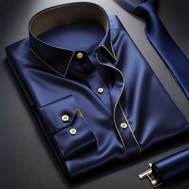 Davide Costa Long Sleeve Shirt with Contrast Trim