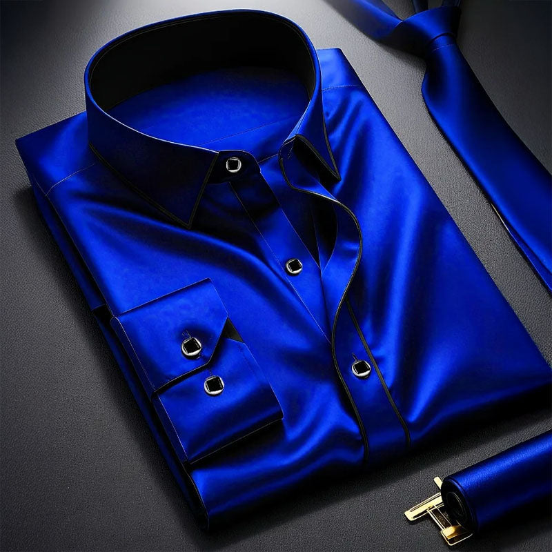 Davide Costa Long Sleeve Shirt with Contrast Trim