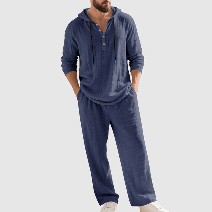 Davide Costa Two-Piece Hooded Linen Set