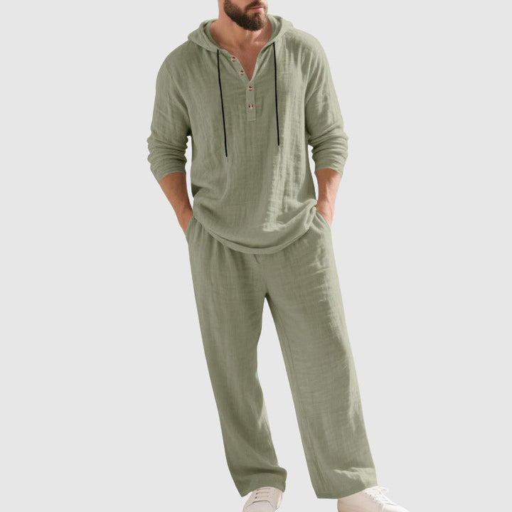 Davide Costa Two-Piece Hooded Linen Set