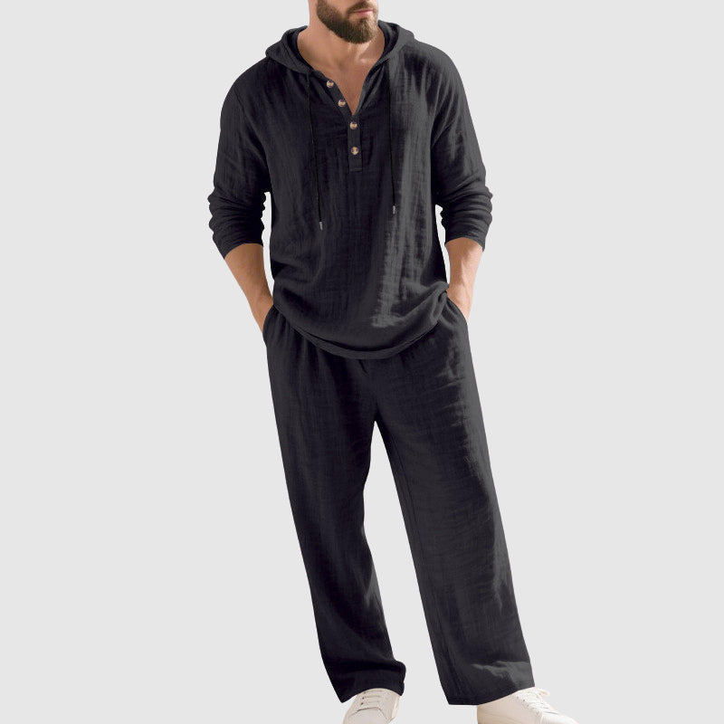 Davide Costa Two-Piece Hooded Linen Set