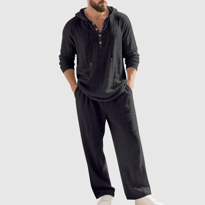 Davide Costa Two-Piece Hooded Linen Set
