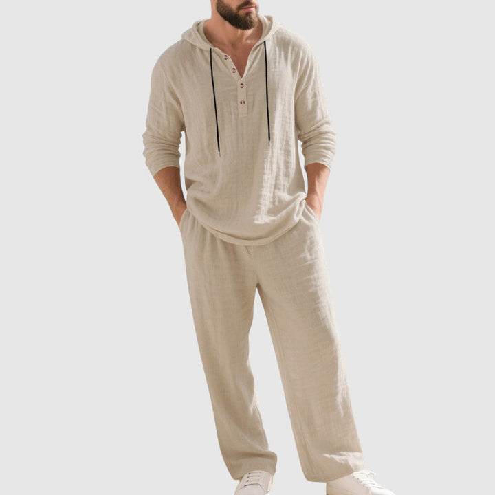 Davide Costa Two-Piece Hooded Linen Set
