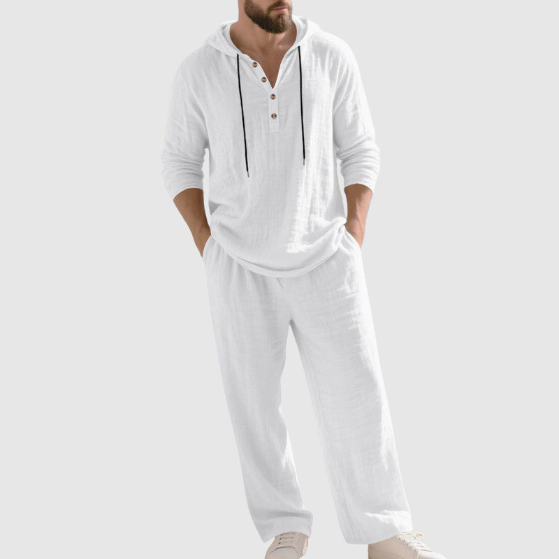Davide Costa Two-Piece Hooded Linen Set