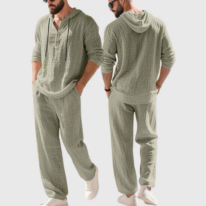 Davide Costa Two-Piece Hooded Linen Set