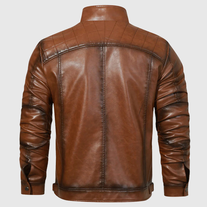 Davide Costa Slim Fit Leather Jacket