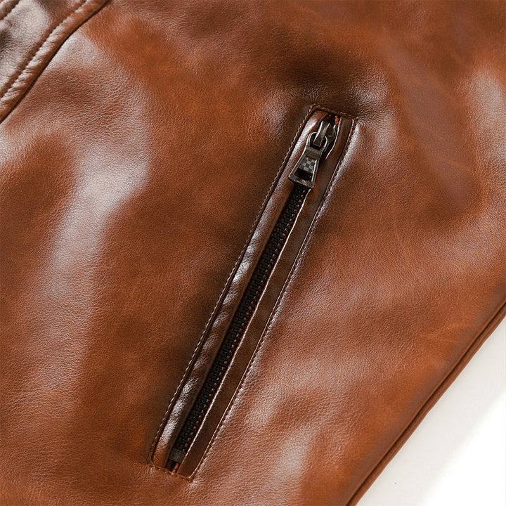 Davide Costa Slim Fit Leather Jacket