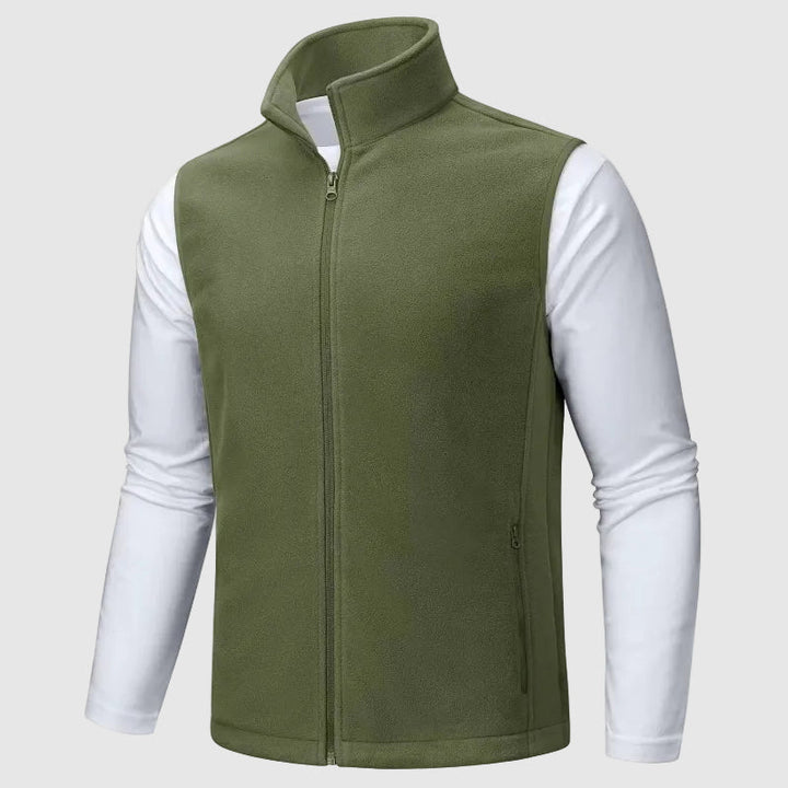 Davide Costa Zip-Up Outdoor Vest with Stand Collar
