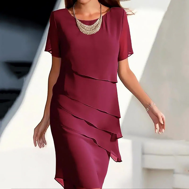 Giulia Bellini Asymmetrical Chiffon Dress