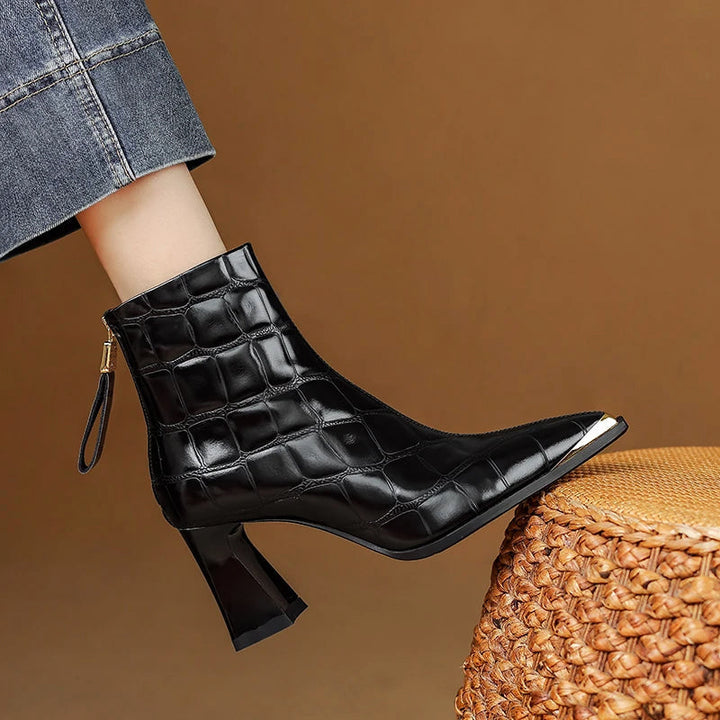 Giulia Bellini Croc Leather Boots