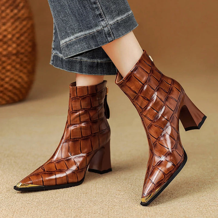 Giulia Bellini Croc Leather Boots