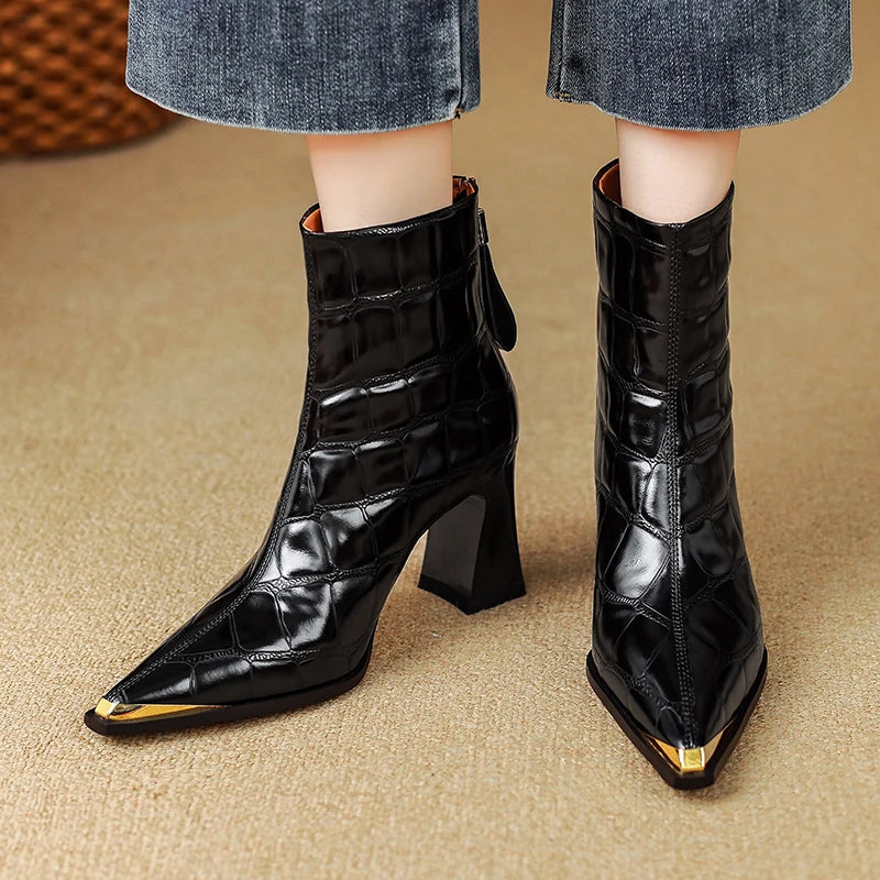 Giulia Bellini Croc Leather Boots