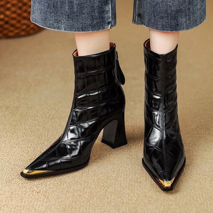 Giulia Bellini Croc Leather Boots