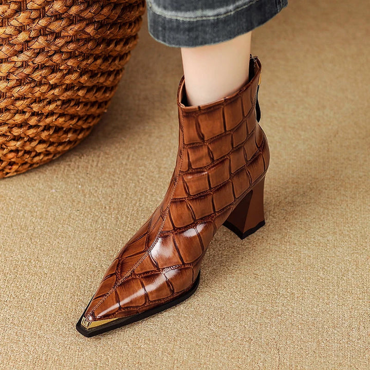 Giulia Bellini Croc Leather Boots