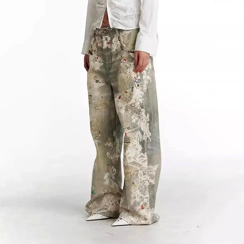 Giulia Bellini Distressed Art Washed Jeans