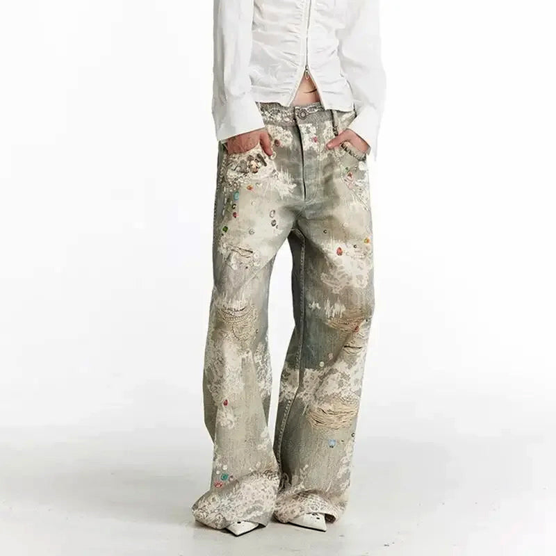 Giulia Bellini Distressed Art Washed Jeans