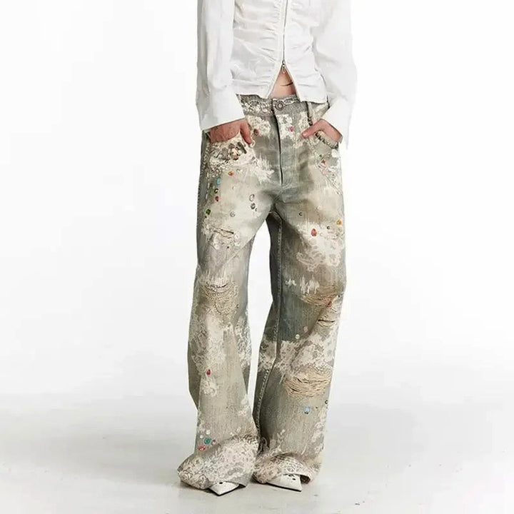 Giulia Bellini Distressed Art Washed Jeans