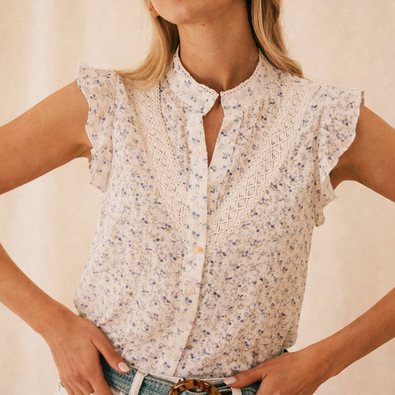 Giulia Bellini Floral Sleeveless Blouse