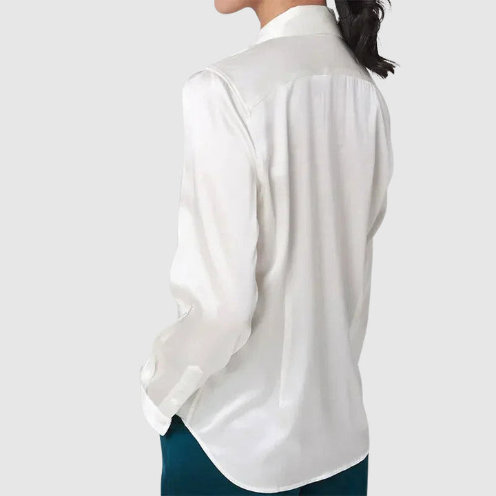 Giulia Bellini Satin Button-Up Blouse