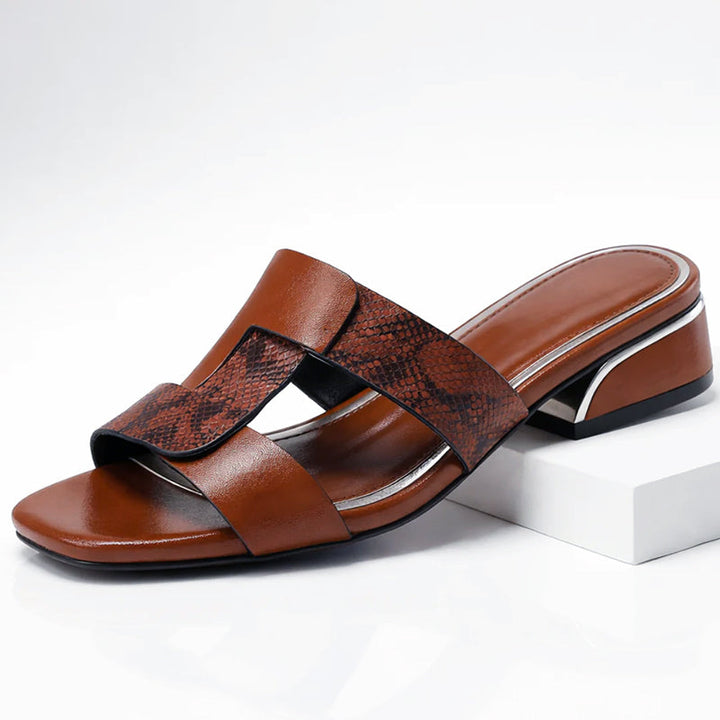 Giulia Bellini Snake Pattern Slide Sandals