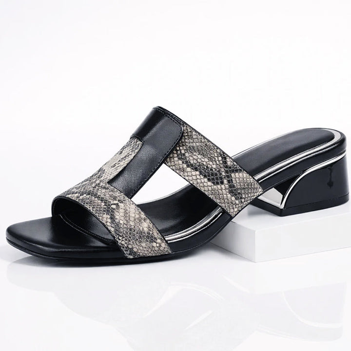 Giulia Bellini Snake Pattern Slide Sandals
