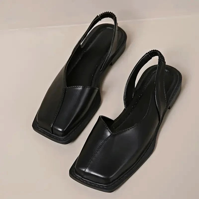 Giulia Bellini Square Toe Flats with Elastic Strap