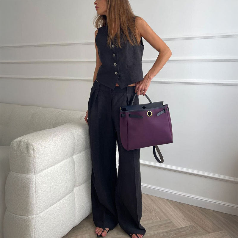 Giulia Bellini Vest and Wide-Leg Pants Set