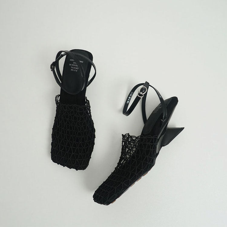 Giulia Bellini Woven Mesh Slingback Flats