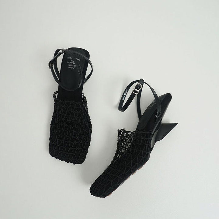 Giulia Bellini Woven Mesh Slingback Flats