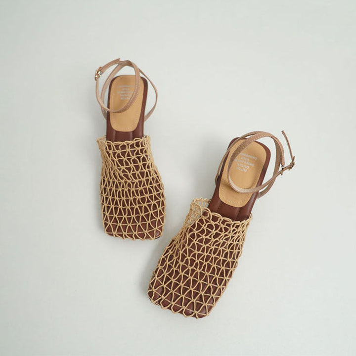 Giulia Bellini Woven Mesh Slingback Flats