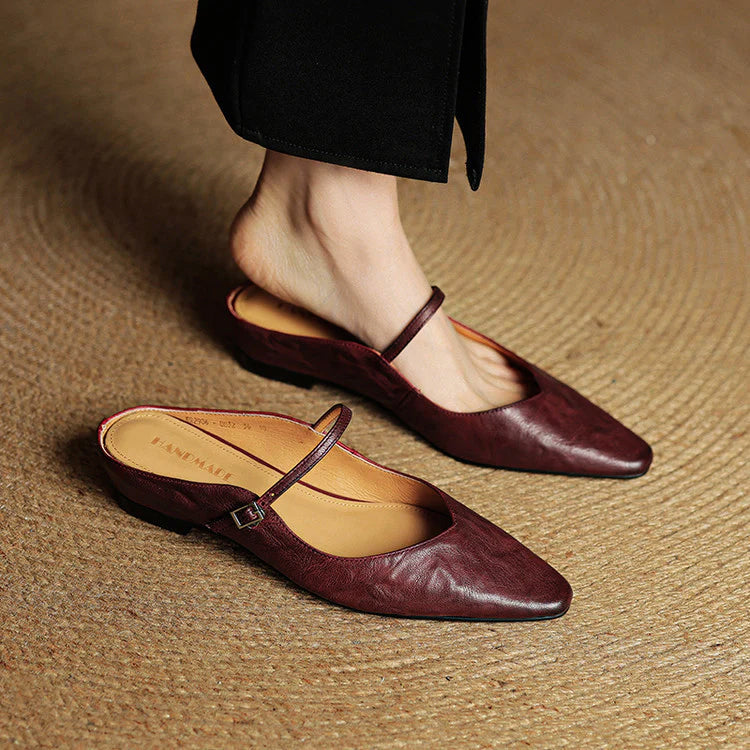 Giulia Bellini Leather Pointed Flats