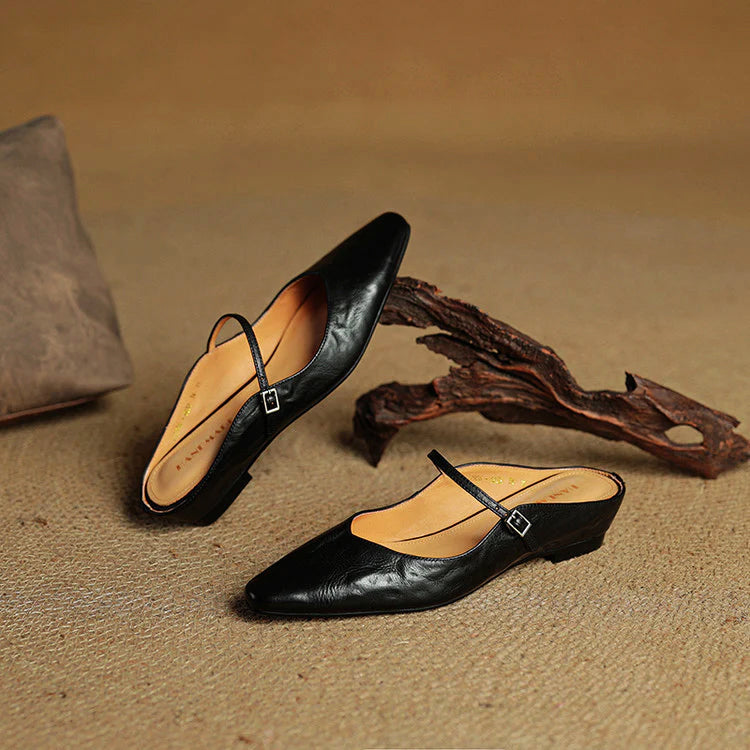 Giulia Bellini Leather Pointed Flats