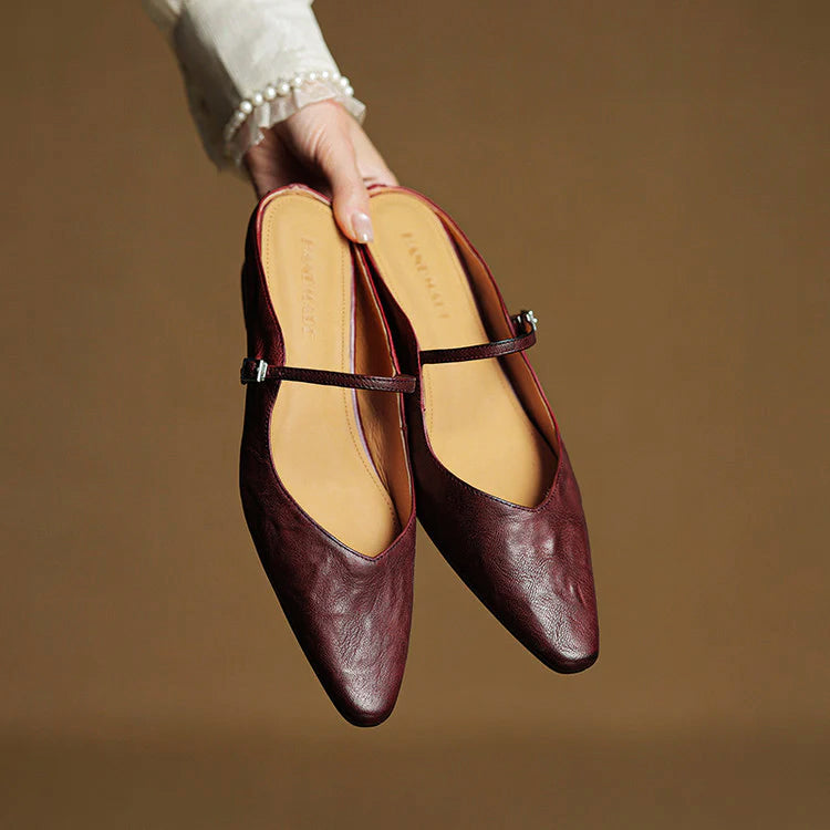 Giulia Bellini Leather Pointed Flats