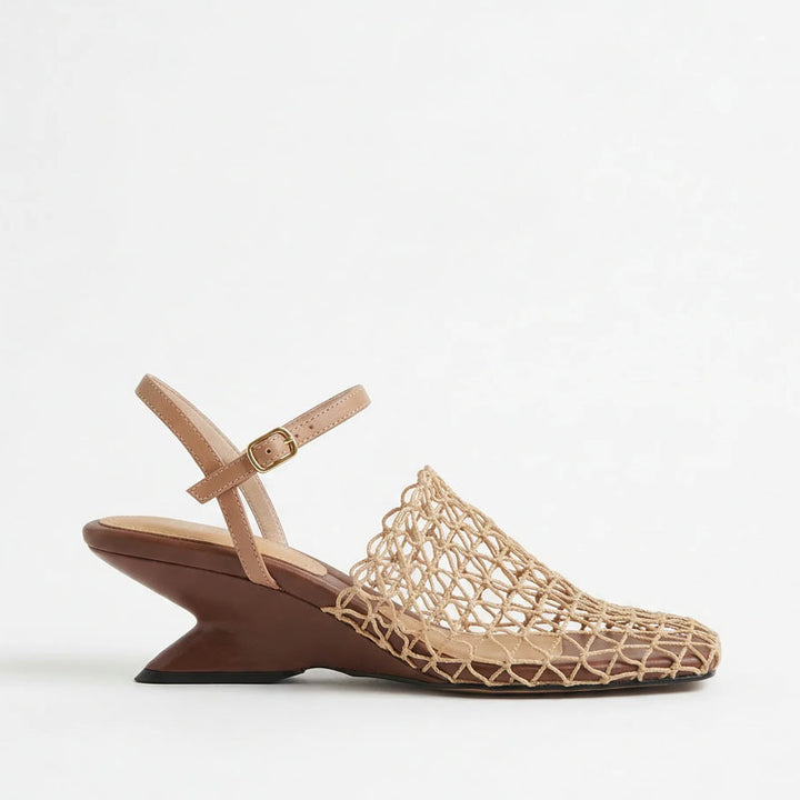 Giulia Bellini Woven Mesh Slingback Flats