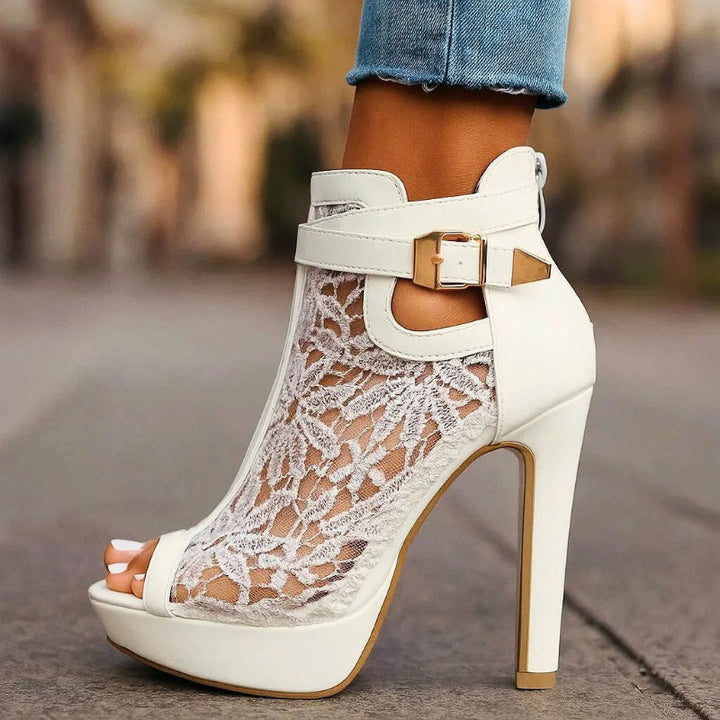Isabella Conti High Heel Sandals with Lace Panel