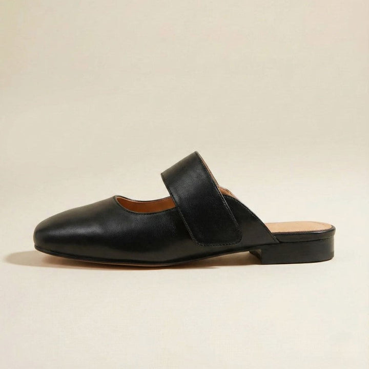 Isabella Conti Leather Mule Flats with Wide Strap